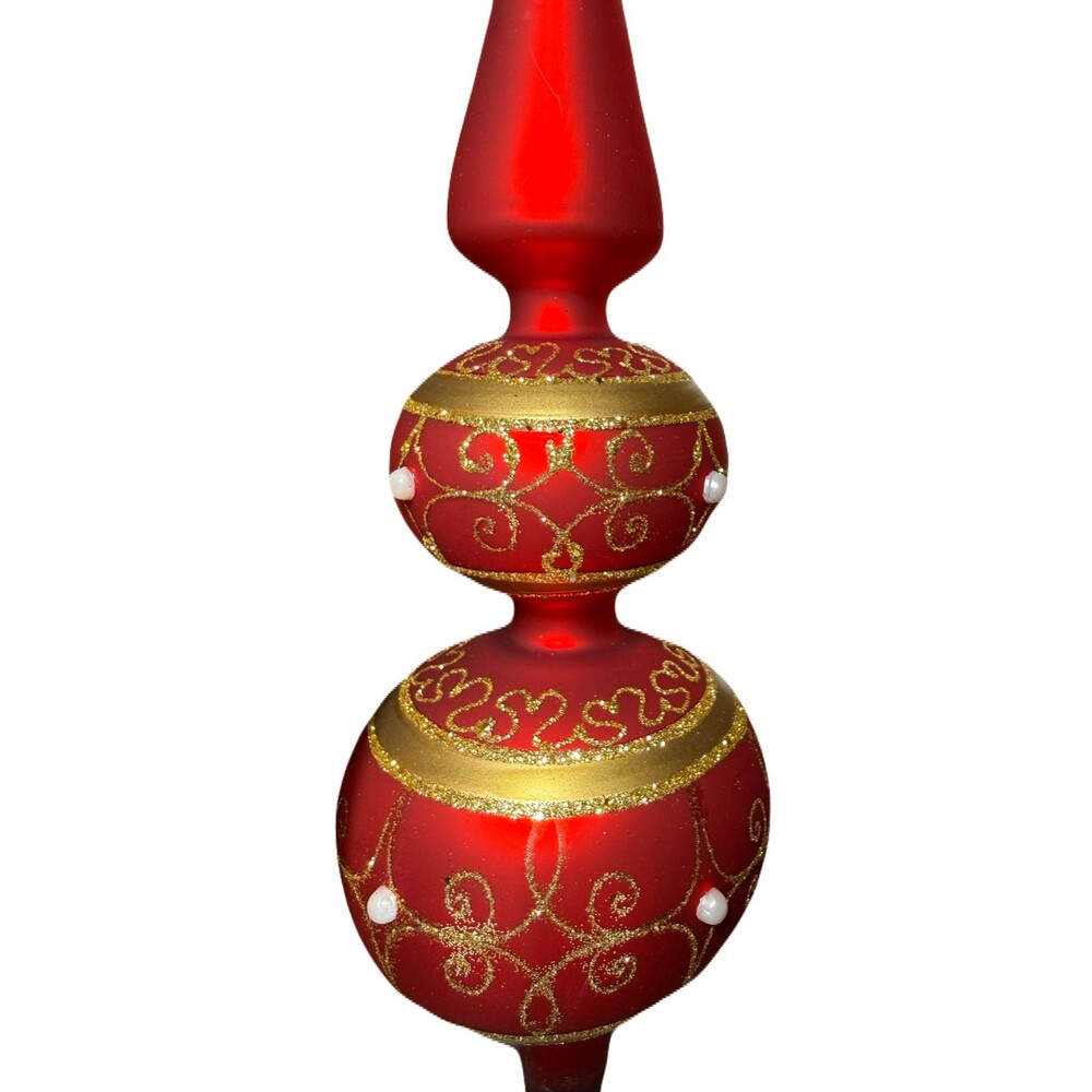 Bloomingdale’s, Polish glass, 2011, 14", and finial/tree topper